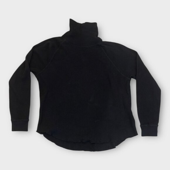 Everlane - The Organic Cotton Turtleneck Waffle Tee black - womens small - Picture 5 of 8